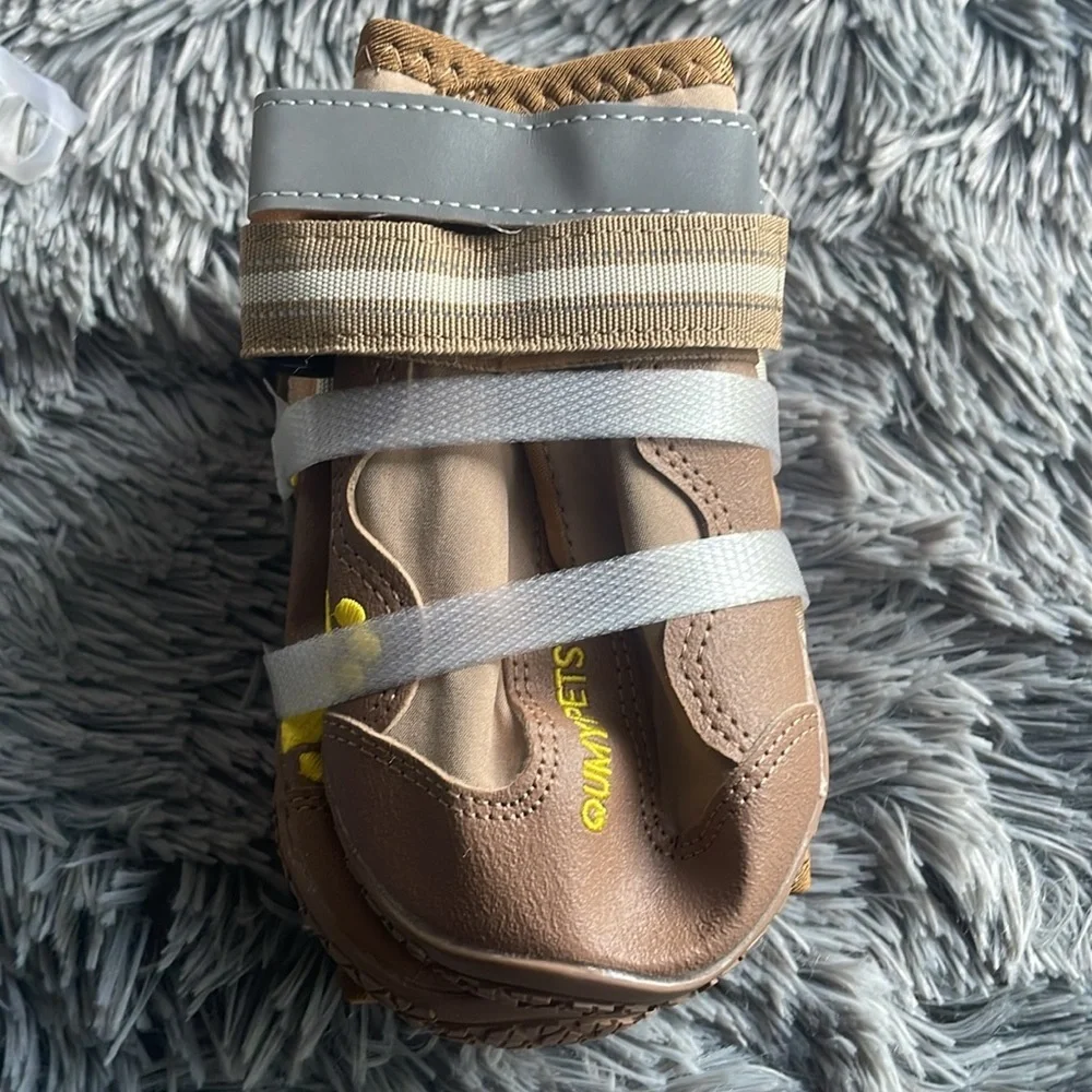 QUMY Dog Shoes Khaki Size 7 for Large Dogs